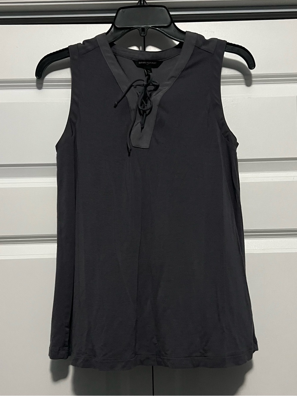 Banana Republic Dark Gray Lace-Up Tank Top